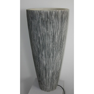 Screen Gems Sandstone Ribbed Finish Long Conical Planter With Light - All