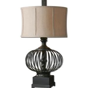 Uttermost Lipioni Table Lamp w/ Modified Drum Shade in Beige Linen - All