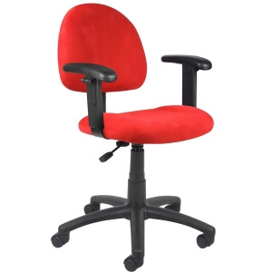 Boss Chairs Boss Red Microfiber Deluxe Posture Chair w/ Adjustable Arms - All