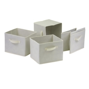 Winsome Wood Capri Set of 4 Foldable Beige Fabric Baskets - All