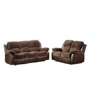 Homelegance Cranley 2 Piece Double Reclining Living Room Set in Brown - All