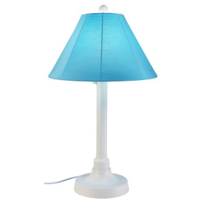 Patio Living San Juan 34 Table Lamp 38111 with 2 white body and canvas Aruba S - All