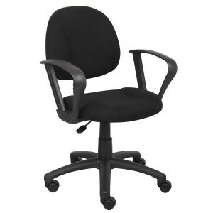 Boss Chairs Boss Black Deluxe Posture Chair w/ Loop Arms - All