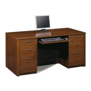 Bestar Embassy Executive Desk Kit Including Assembled Pedestals In Tuscany Brown - All