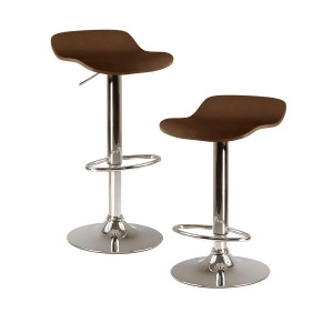 Winsome Wood Kallie Set of 2 Air Lift Adjustable Stool w/ Natural Wood Veneer To - All
