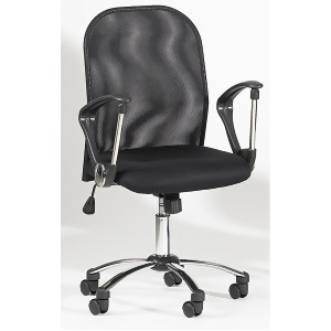Chintaly Mesh Back Swivel Tilt Pneumatic Gas Lift Chair In Black - All