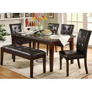Homelegance Decatur 6 Piece Rectangular Dining Room Set w/ Marble Top - All