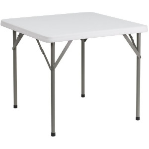 Flash Furniture 34 Square Granite White Plastic Folding Table - All