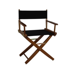 Yu Shan Extra-wide Premium Directors Chair Mission Oak Frame with Black Color Co - All