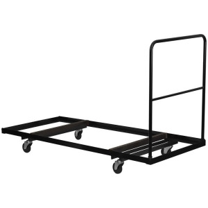 Flash Furniture Black Steel Folding Table Dolly for 30x72 Rectangular Folding Ta - All
