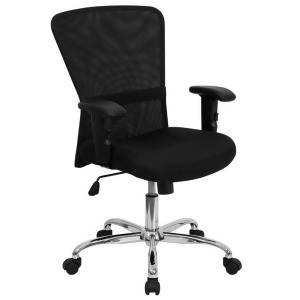 Flash Furniture Mid-Back Black Mesh Contemporary Computer Chair w/ Adjustable Ar - All