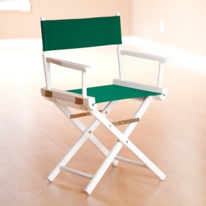 Yu Shan Director's Chair In White Frame with Hunter Green Canvas - All