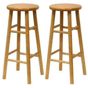Winsome Wood Set of 2 Beveled Seat 30 Inch Stool in Natural - All