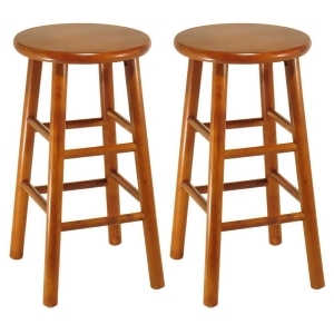 Winsome Wood Set of 2 Beveled Seat 24 Inch Stool in Cherry - All