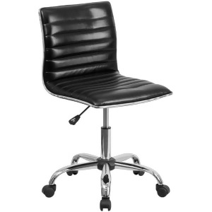 Flash Furniture Mid-Back Armless Black Ribbed Designer Task Chair - All