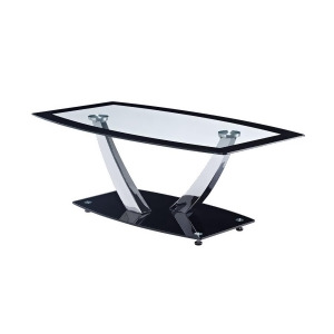 Global Usa T716 Rectangular Glass Coffee Table w/ Chrome Legs - All