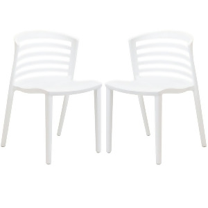 Modway Curvy Dining Chairs Set of 2 in White - All