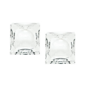 Lazy Susan Dimpled Crystal Cubes Set of 2 - All