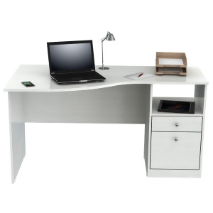 Inval America Curved Top Desk In Laricina-White - All
