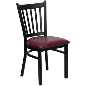 Flash Furniture Hercules Series Black Vertical Back Metal Restaurant Chair Bur - All
