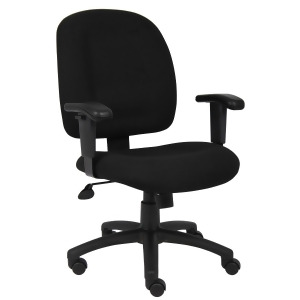 Boss Chairs Boss Black Fabric Task Chair w/ Adjustable Arms - All