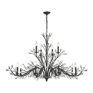 Elk Lighting Crystal Branches 12 Light Chandelier In Burnt Bronze - All