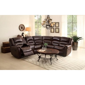 Homelegance Palmyra Sofa Set With Corner Seat And Left Console In Dark Brown Bon - All