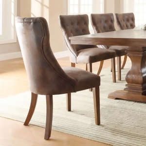 Homelegance Marie Louise Upholstered Side Chair in Rustic Brown Set of 2 - All