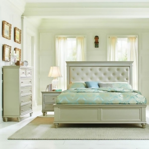 Homelegance Celandine 3 Piece Platform Bedroom Set w/Chest in Silver - All