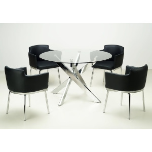 Chintaly Dusty 5 Piece Dining Set In Black - All