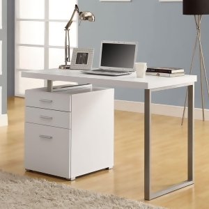 Monarch Specialties 7027 48 Inch Left or Right Facing Desk in White Hollow-Core - All