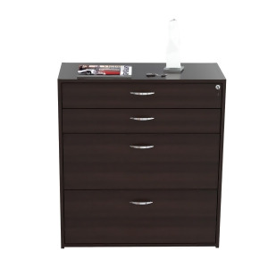 Inval America Four Drawer Storage/Filing Cabinet In Espresso-Wenge - All
