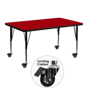 Flash Furniture Mobile 24 X 48 Rectangular Activity Table With Red Thermal Fus - All