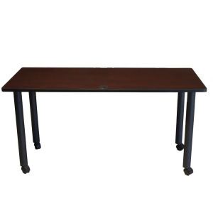 Boss Chairs Boss 48 x 24 Training Table w/ Castres in Mahogany - All