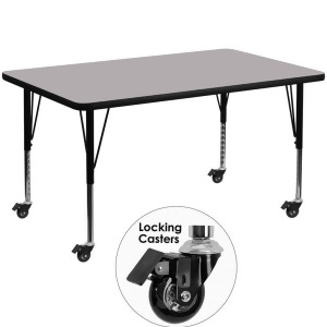Flash Furniture Mobile 36 X 72 Rectangular Activity Table With Grey Thermal Fu - All