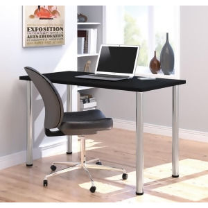 Bestar Table With Round Metal Legs In Black - All