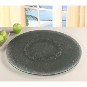 Chintaly Sandwich Glass Lazy Susan 24 In Gray Tinted Glass - All