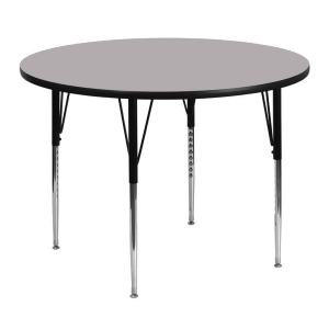 Flash Furniture 48 Inch Round Activity Table w/ Grey Thermal Fused Laminate Top - All