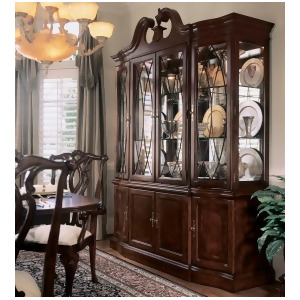 American Drew Cherry Grove Breakfront China Cabinet in Antique Cherry - All
