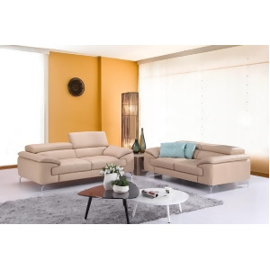 J M A973 Italian Leather Loveseat In Peanut - All