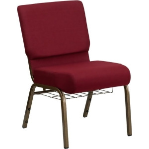 Flash Furniture Hercules Series 21 Inch Extra Wide Burgundy Church Chair w/ Comm - All