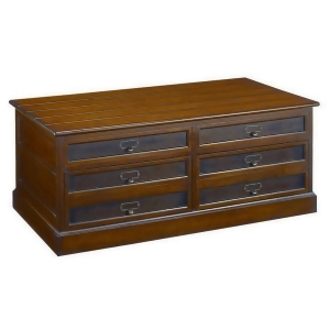Hammary Mercantile Rectangular Storage Cocktail Table in Whiskey - All