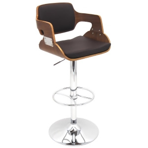 Lumisource Fiore Bar Stool In Walnut And Brown - All
