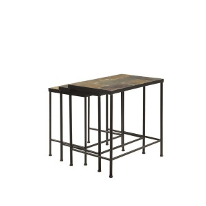 4D Concepts 3 Piece Nesting Tables w/ Slate Tops in Black Metal - All