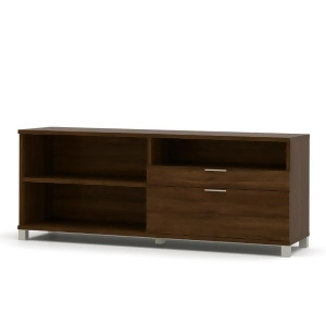 Bestar Pro-Linea Credenza With Drawers In Oak Barrel - All