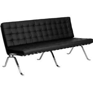 Flash Furniture Hercules Flash Series Black Leather Sofa With Curved Legs - All