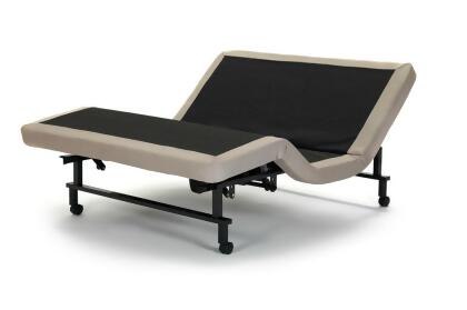 HSM Solutions Transitional TS 100 Adjustable Bed in Rainey Chrome Gray 