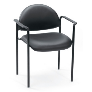 Boss Chairs Boss Diamond Stacking w/ Arm in Black Caressoft - All