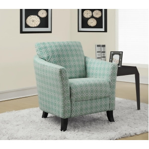 Monarch Specialties Faded Green Angled Kaleidoscope Fabric Accent Chair I 8003 - All