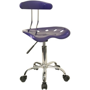 Flash Furniture Vibrant Deep Blue Chrome Computer Task Chair w/ Tractor Seat - All